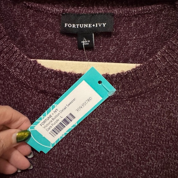 Fortune+ Ivy - Burgundy sweater - NWT - size L - Picture 4 of 8